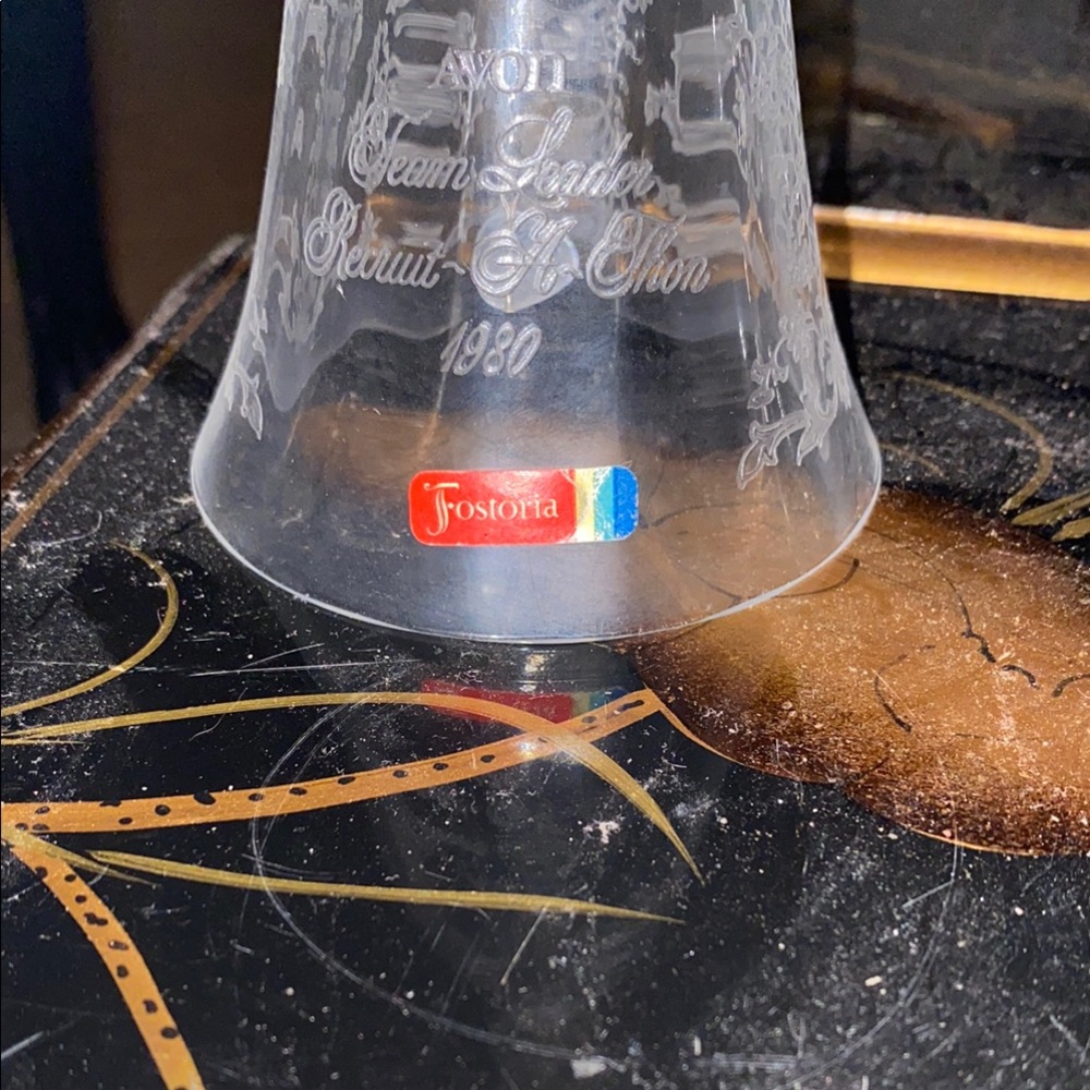 Elegant Clear Glass Bell with Floral Design - Picture 2 of 5